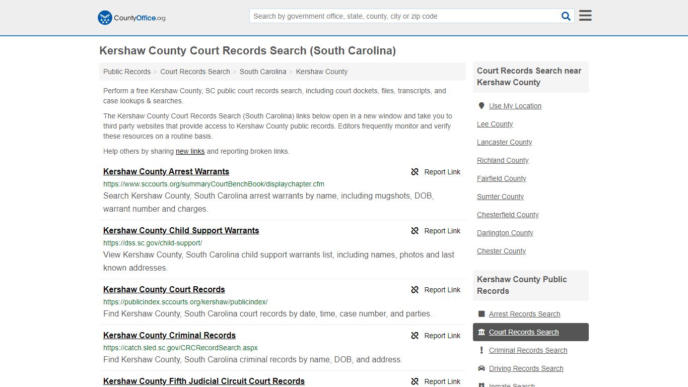 Court Records Search - Kershaw County, SC (Adoptions ...