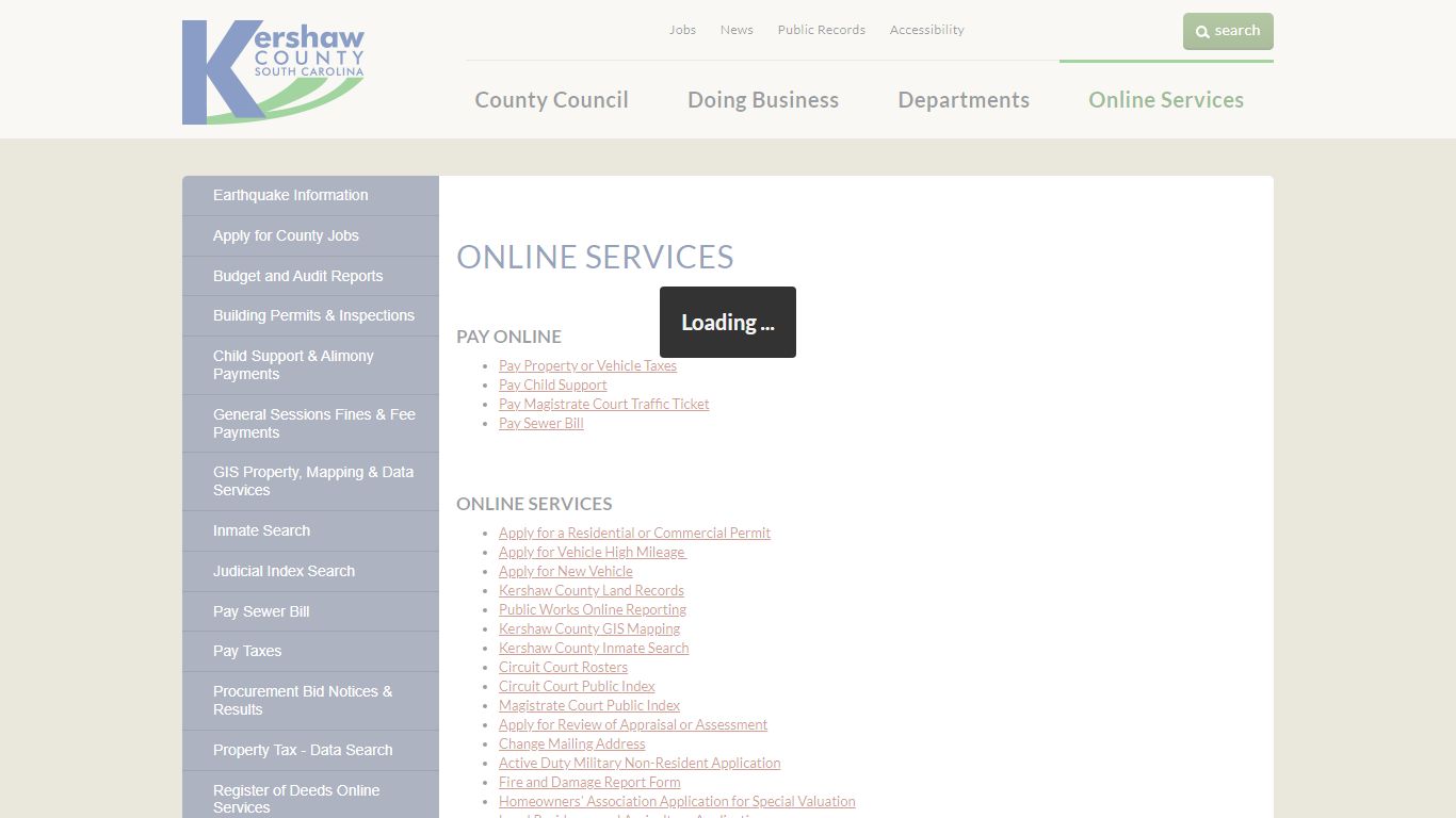 ONLINE SERVICES | Kershaw County, SC